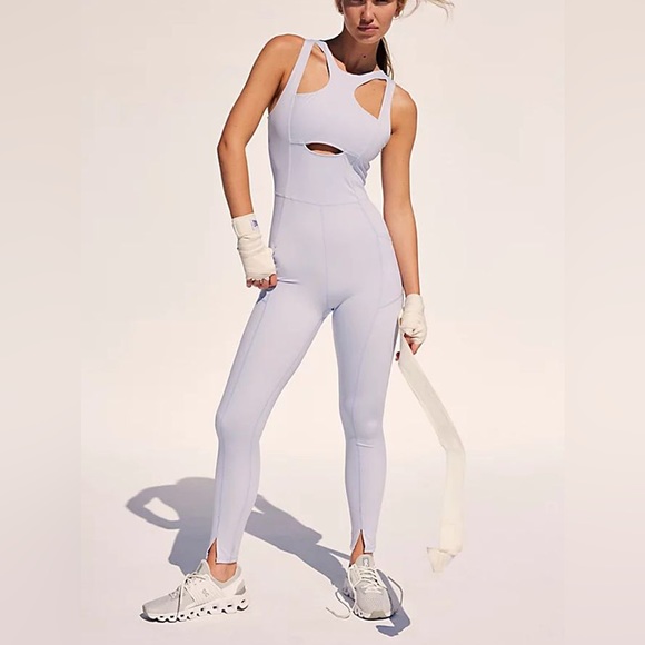 NWOT Free People Breakaway Onesie Halogen Blue